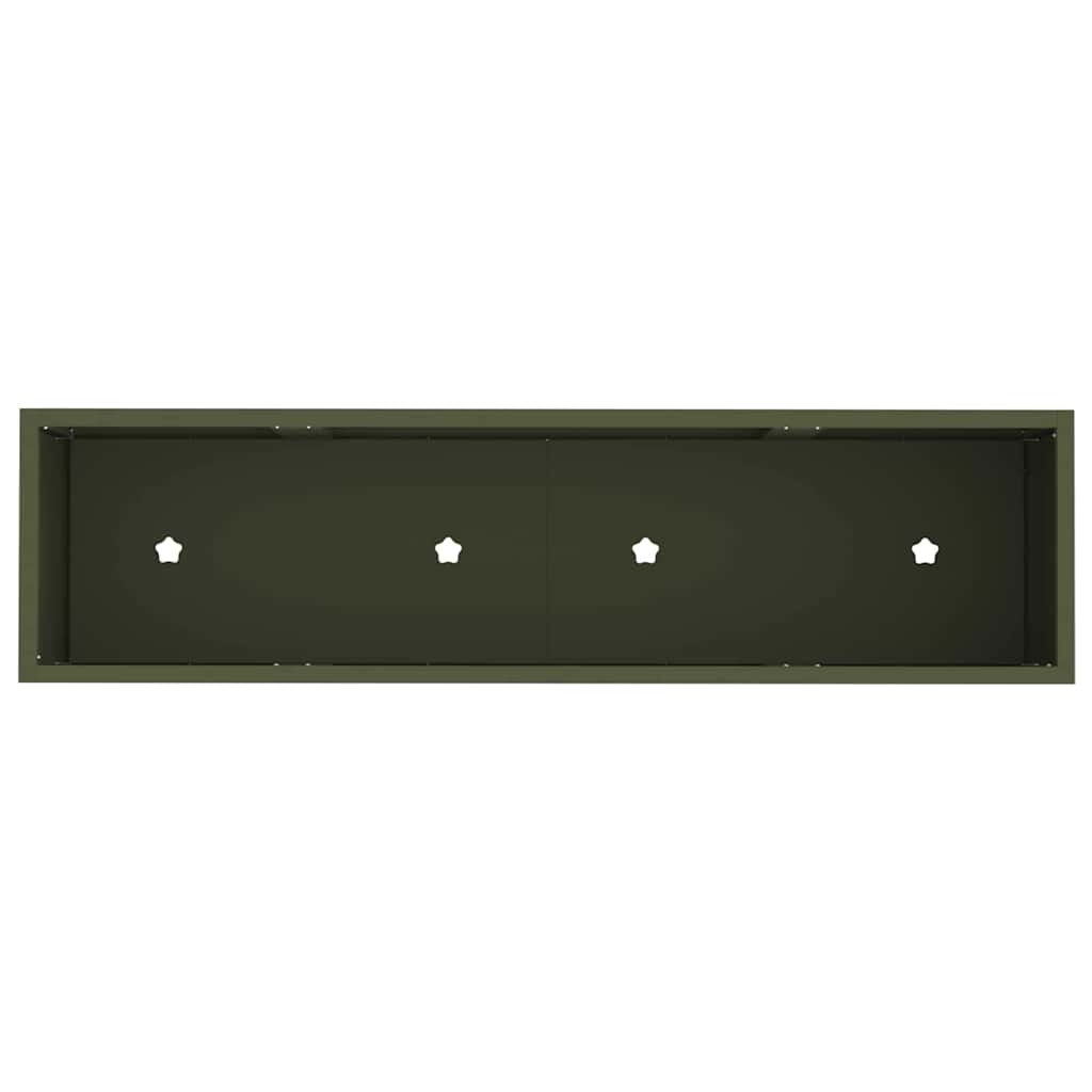 vidaXL Raised Garden Planter Olive green 100 x 26 x 82 cm Steel