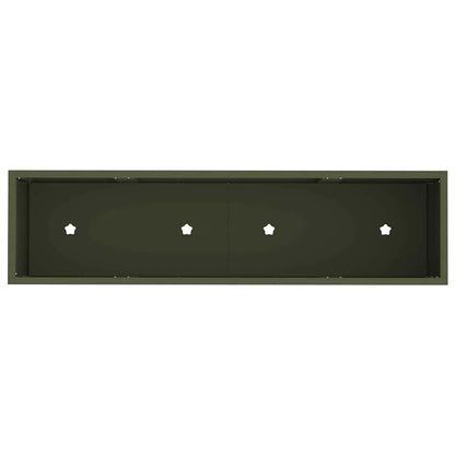 vidaXL Raised Garden Planter Olive green 100 x 26 x 82 cm Steel