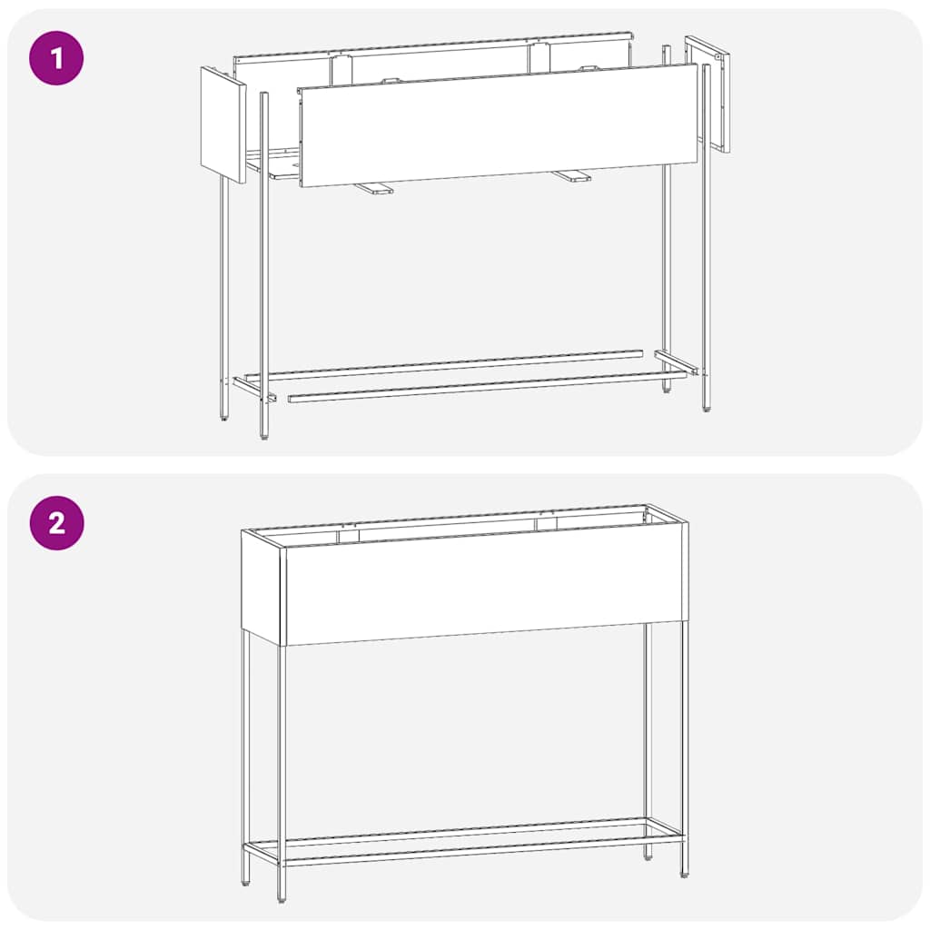 vidaXL Raised Garden Planter Silver 100 x 26 x 82 cm Galvanised Steel