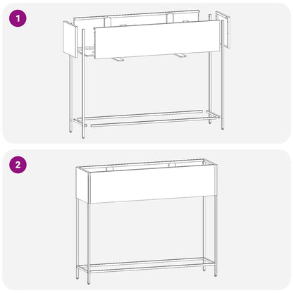 vidaXL Raised Garden Planter Silver 100 x 26 x 82 cm Galvanised Steel