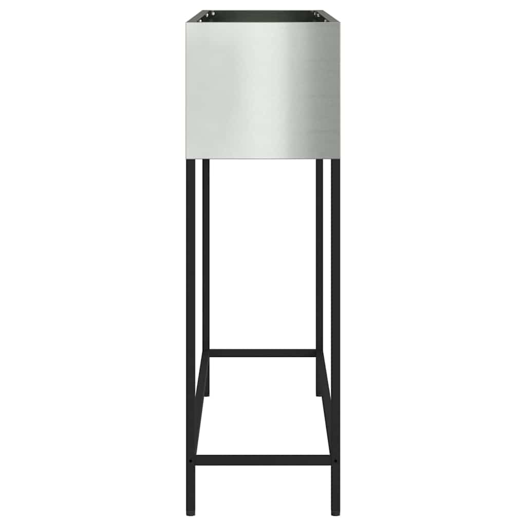 vidaXL Raised Garden Planter Silver 100 x 26 x 82 cm Galvanised Steel