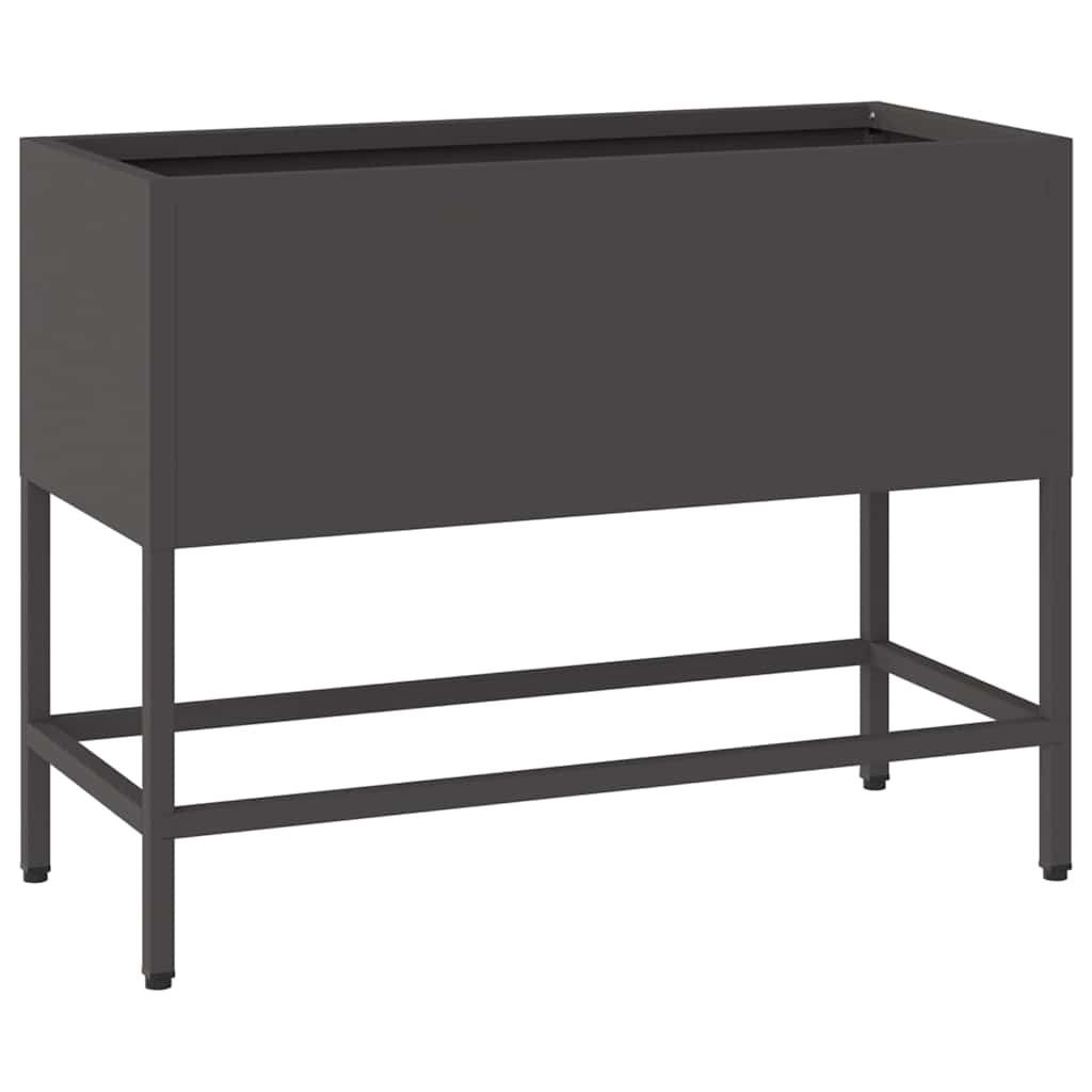 vidaXL Raised Garden Planter Black 60 x 26 x 45 cm Steel