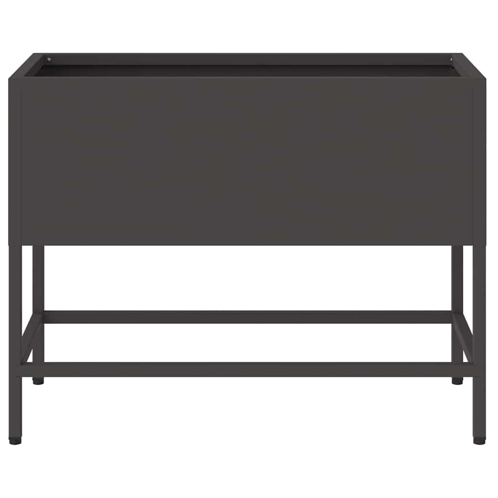 vidaXL Raised Garden Planter Black 60 x 26 x 45 cm Steel