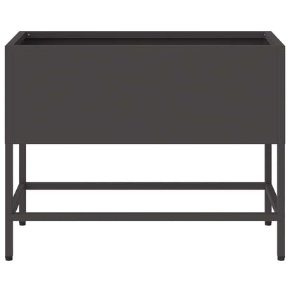vidaXL Raised Garden Planter Black 60 x 26 x 45 cm Steel