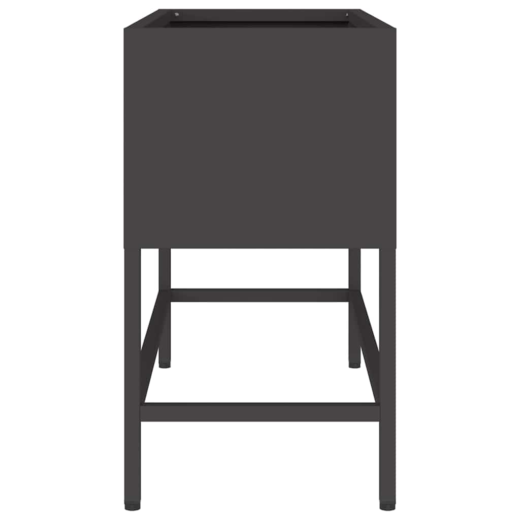 vidaXL Raised Garden Planter Black 60 x 26 x 45 cm Steel