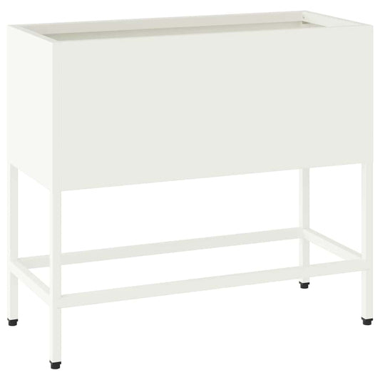 vidaXL Raised Garden Planter White 60 x 26 x 48 cm Steel