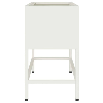 vidaXL Raised Garden Planter White 60 x 26 x 48 cm Steel