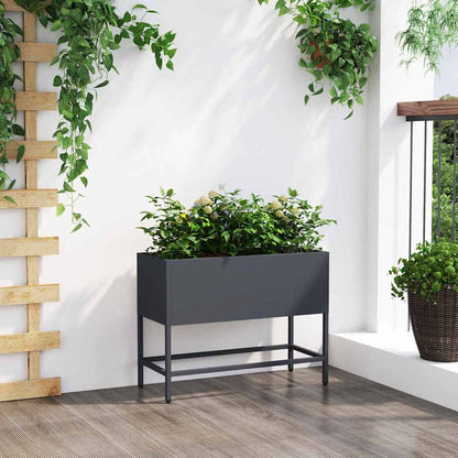 vidaXL Raised Garden Planter Anthracite 60 x 26 x 45 cm Steel