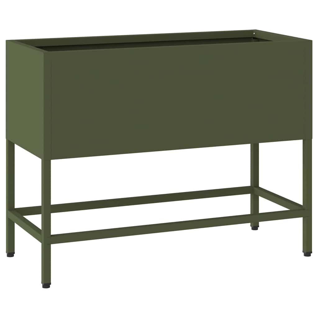 vidaXL Raised Garden Planter Olive green 60 x 26 x 45 cm Steel