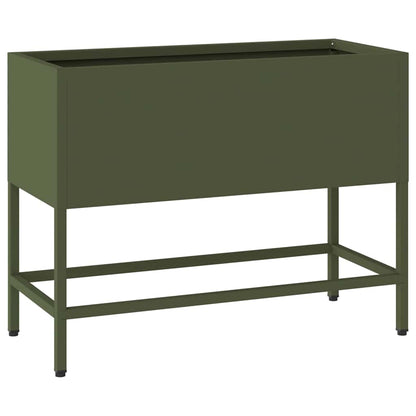 vidaXL Raised Garden Planter Olive green 60 x 26 x 45 cm Steel