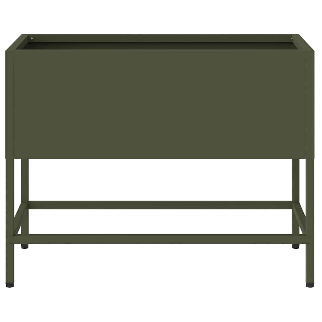 vidaXL Raised Garden Planter Olive green 60 x 26 x 45 cm Steel