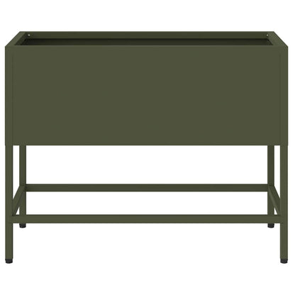 vidaXL Raised Garden Planter Olive green 60 x 26 x 45 cm Steel