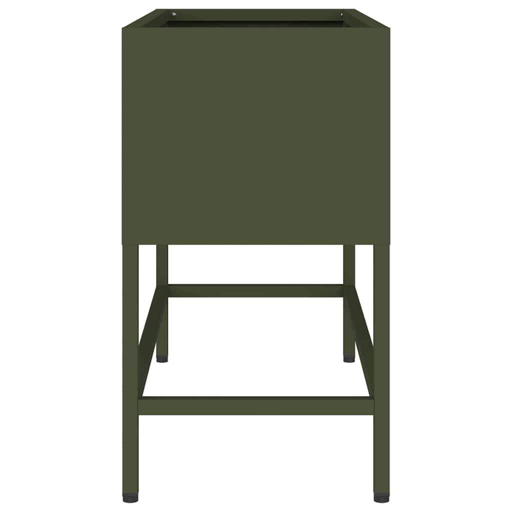 vidaXL Raised Garden Planter Olive green 60 x 26 x 45 cm Steel
