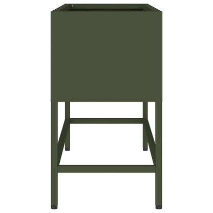 vidaXL Raised Garden Planter Olive green 60 x 26 x 45 cm Steel