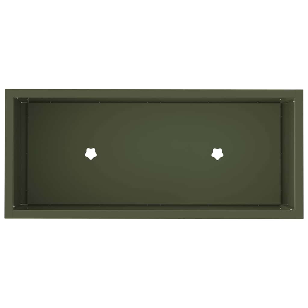 vidaXL Raised Garden Planter Olive green 60 x 26 x 45 cm Steel