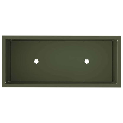 vidaXL Raised Garden Planter Olive green 60 x 26 x 45 cm Steel