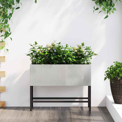 vidaXL Raised Garden Planter Silver 60 x 26 x 45 cm Stainless steel