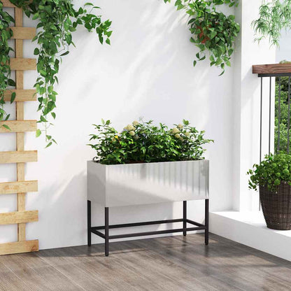 vidaXL Raised Garden Planter Silver 60 x 26 x 45 cm Stainless steel