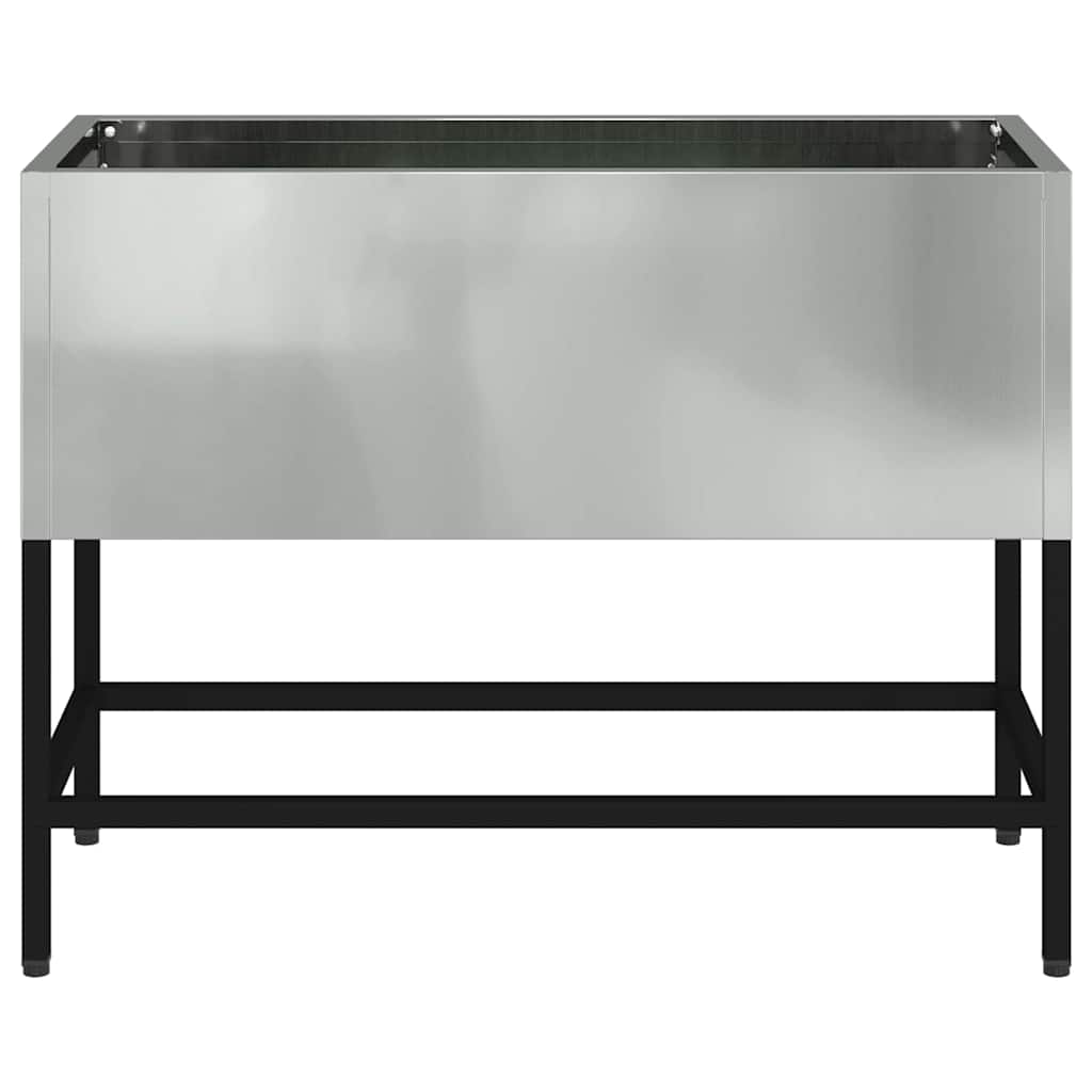vidaXL Raised Garden Planter Silver 60 x 26 x 45 cm Galvanised Steel