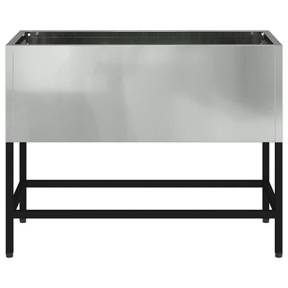 vidaXL Raised Garden Planter Silver 60 x 26 x 45 cm Galvanised Steel