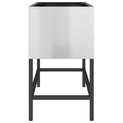 vidaXL Raised Garden Planter Silver 60 x 26 x 45 cm Galvanised Steel