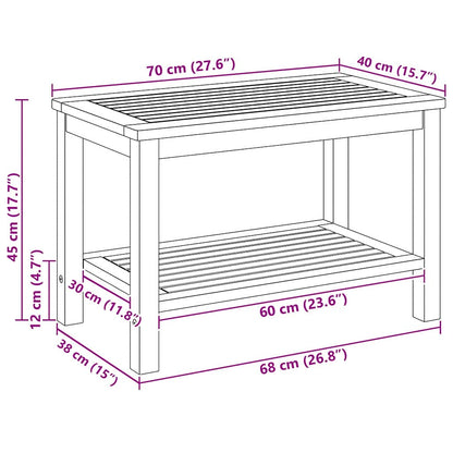 vidaXL Side Table Oil Natural 70 x 40 x 45 cm Solid Acacia Wood