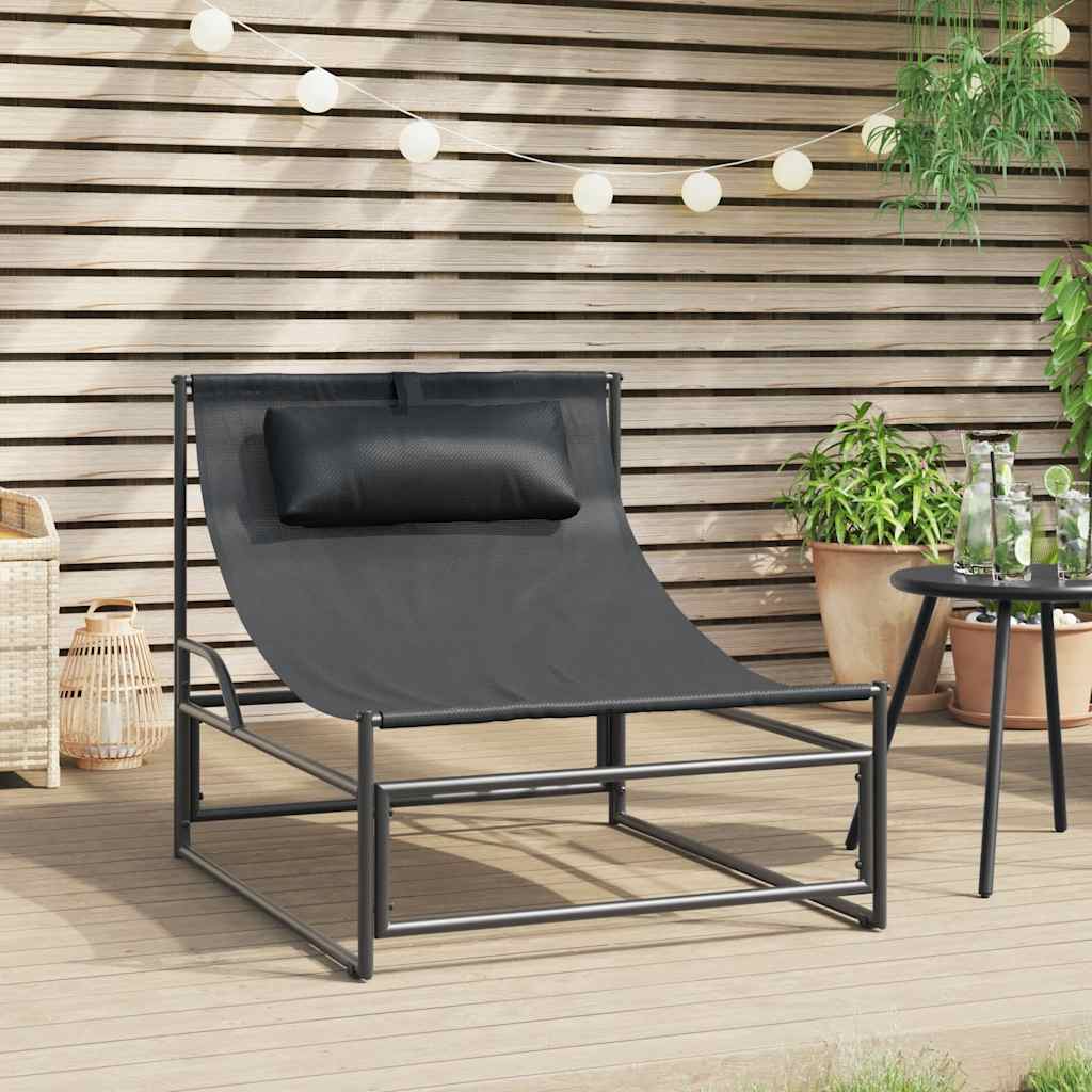 vidaXL Garden Lounger Chair Anthracite 87x74x73 cm Steel and Textilene