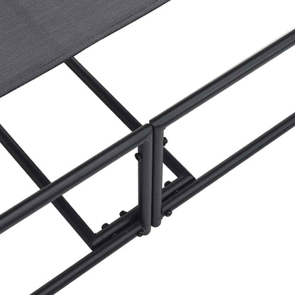 vidaXL Garden Sunbed with Pillow 2 pcs Black Powder-Coated Steel