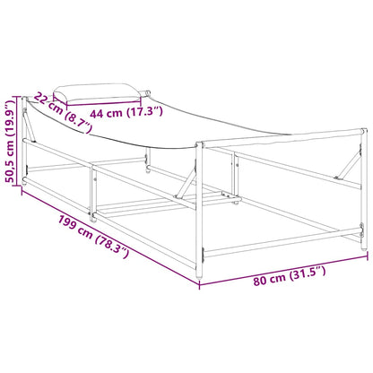 vidaXL Garden Sunbed with Pillow 2 pcs Black Powder-Coated Steel