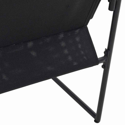 vidaXL Chair with Cushion 4 pcs Black and Anthracite Textilene