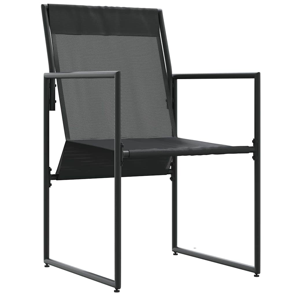 vidaXL Chair with Cushion 4 pcs Black and Anthracite Textilene