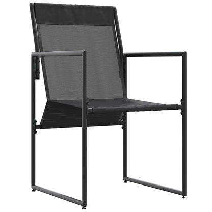 vidaXL Chair with Cushion 4 pcs Black and Anthracite Textilene