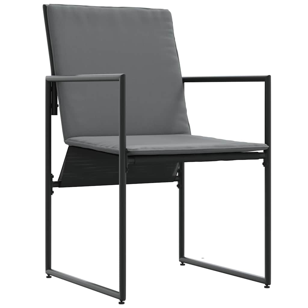 vidaXL Chair with Cushion 4 pcs Black and Anthracite Textilene