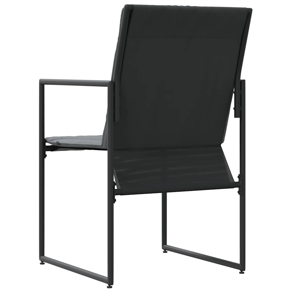 vidaXL Chair with Cushion 4 pcs Black and Anthracite Textilene