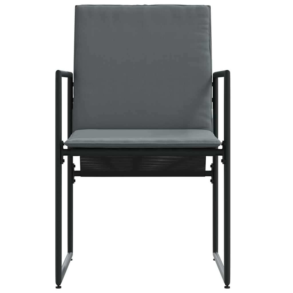 vidaXL Chair with Cushion 4 pcs Black and Anthracite Textilene