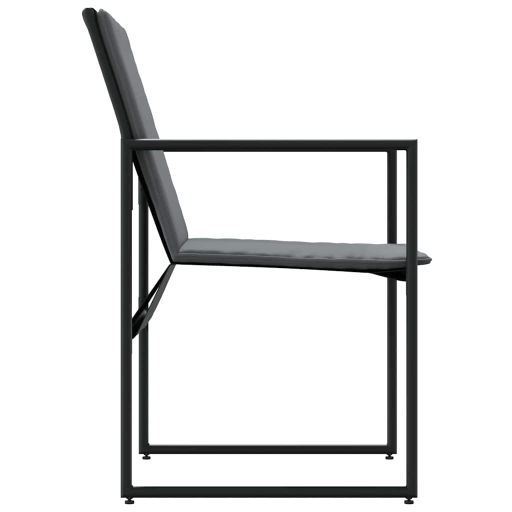 vidaXL Chair with Cushion 4 pcs Black and Anthracite Textilene