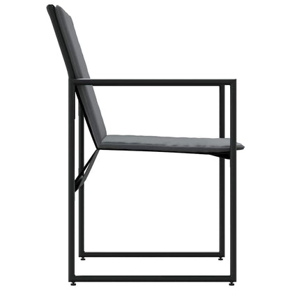 vidaXL Chair with Cushion 4 pcs Black and Anthracite Textilene