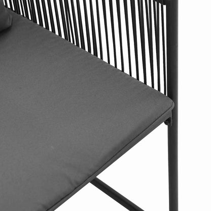 vidaXL Chair with Cushion 4 pcs Black and Anthracite PE Rattan