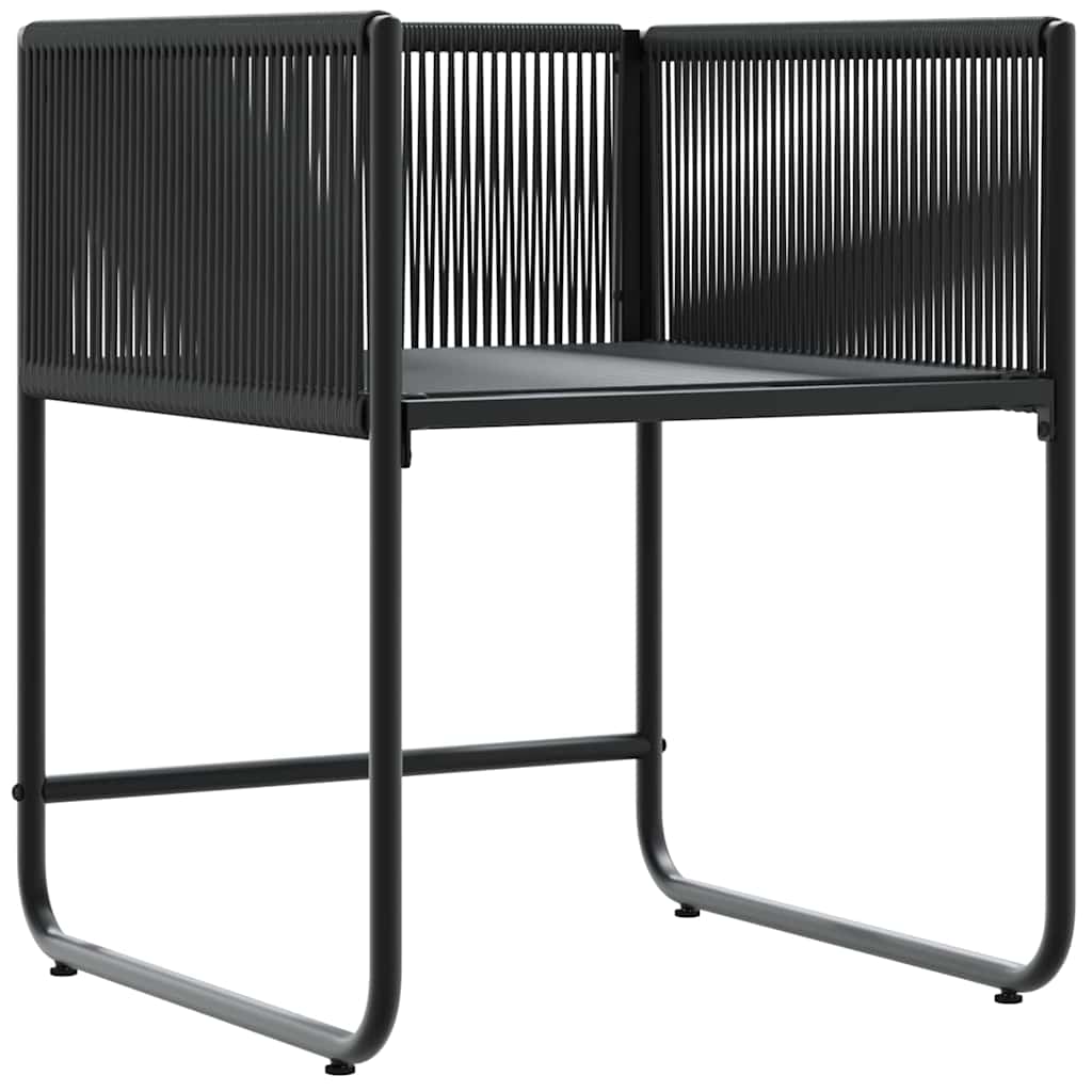 vidaXL Chair with Cushion 4 pcs Black and Anthracite PE Rattan