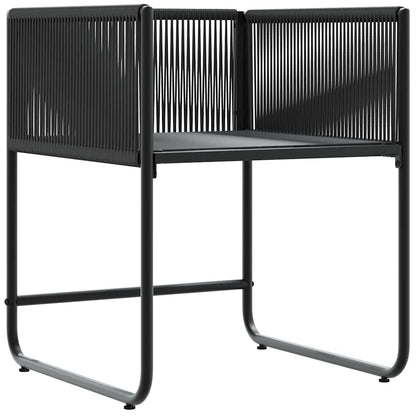 vidaXL Chair with Cushion 4 pcs Black and Anthracite PE Rattan