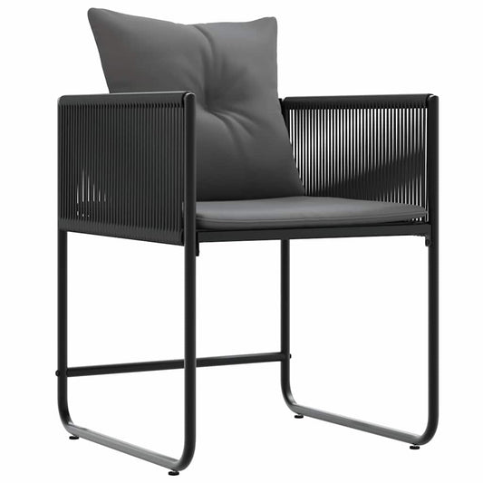 vidaXL Chair 4 pcs Black and Anthracite PE Rattan
