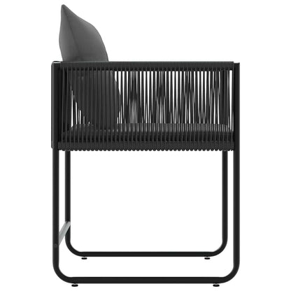 vidaXL Chair with Cushion 4 pcs Black and Anthracite PE Rattan