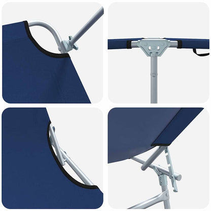 vidaXL Sun Lounger Folding 2 pcs Blue 58 x 188 x 77cm Polyester
