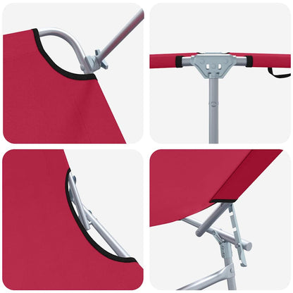 vidaXL Sun Lounger Folding 2 pcs Red 58 x 188 x 77cm Polyester