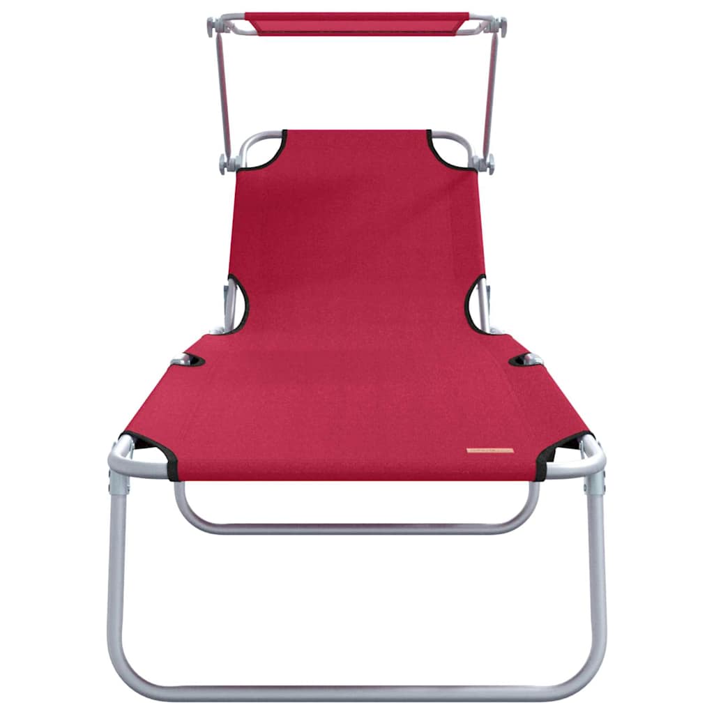 vidaXL Sun Lounger Folding 2 pcs Red 58 x 188 x 77cm Polyester