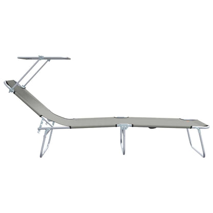 vidaXL Sun Lounger Folding 2 pcs Grey 58 x 188 x 77cm Polyester