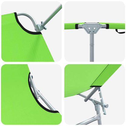 vidaXL Sun Lounger Folding 2 pcs Green 58 x 188 x 77cm Polyester