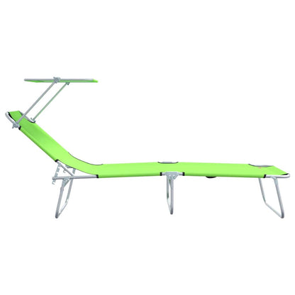 vidaXL Sun Lounger Folding 2 pcs Green 58 x 188 x 77cm Polyester