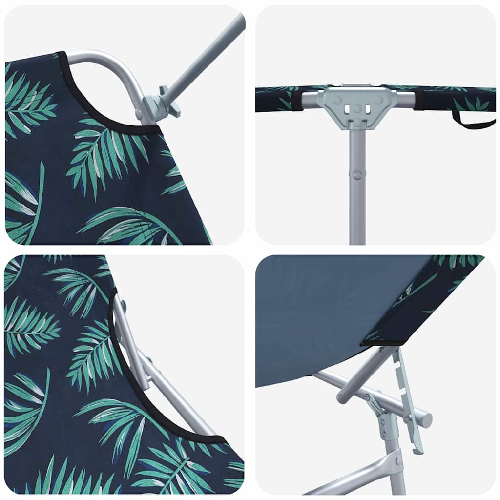 vidaXL Sun Lounger Folding 2 pcs Green 58 x 188 x 77cm Polyester