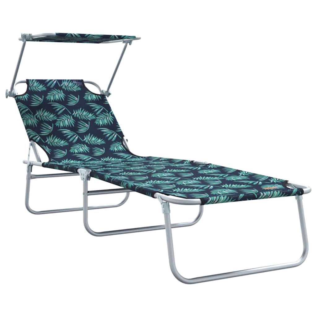 vidaXL Sun Lounger Folding 2 pcs Green 58 x 188 x 77cm Polyester
